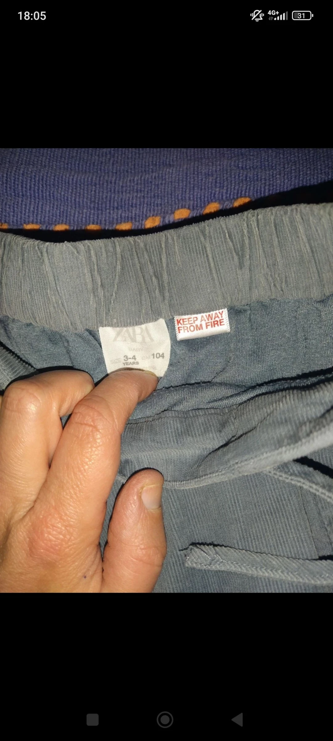 Pantalón pana elástico Zara 104cm – photo 2
